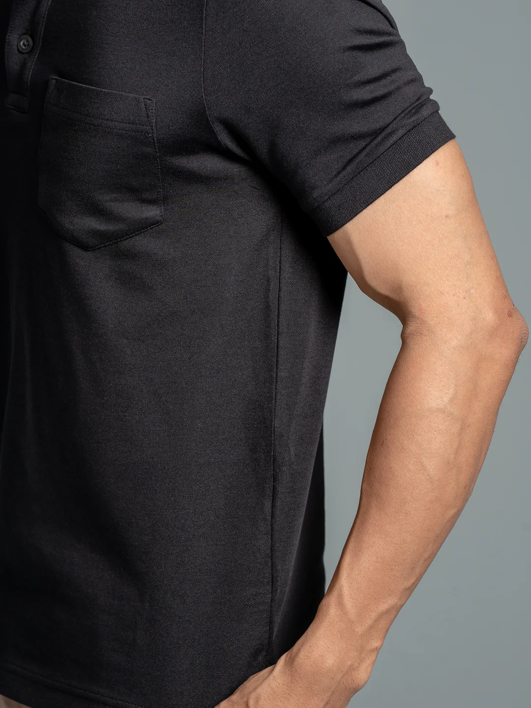 Cotton Rich Pique Polo Jet Black - Image 3