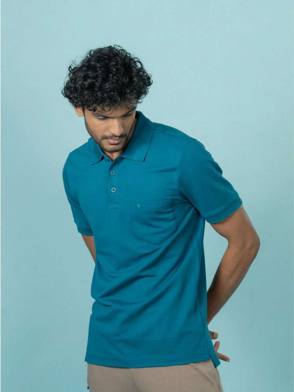 Cotton Rich Pique Polo Lake Blue - Image 6