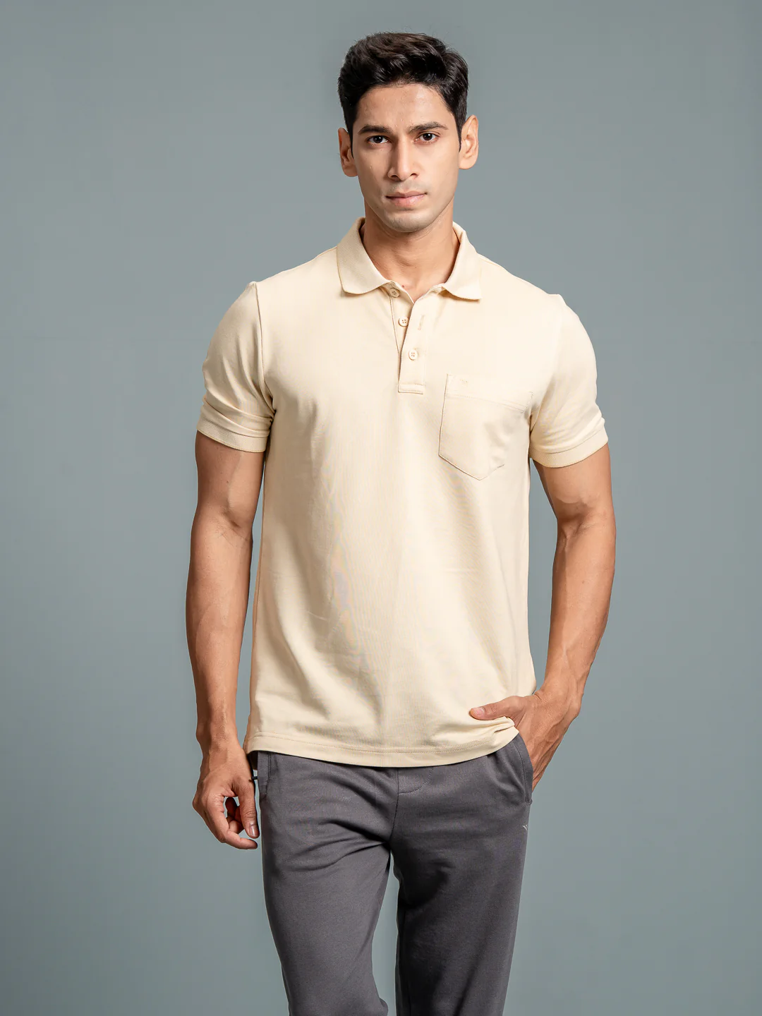 Cotton Rich Pique Polo Light Beige