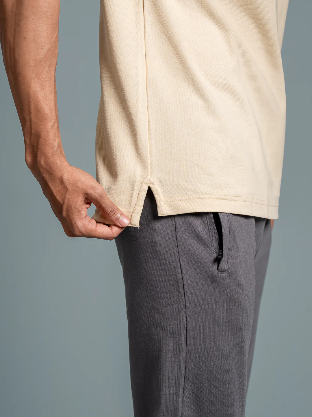 Cotton Rich Pique Polo Light Beige - Image 3