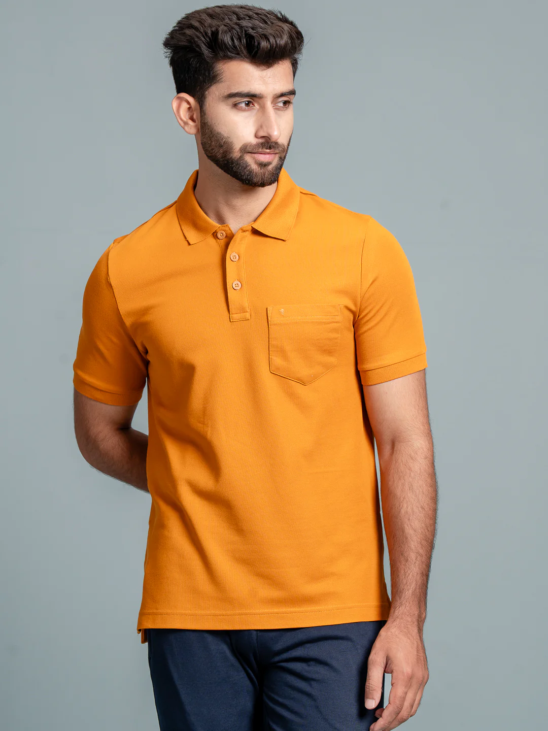 Cotton Rich Pique Polo Mustard - Image 2
