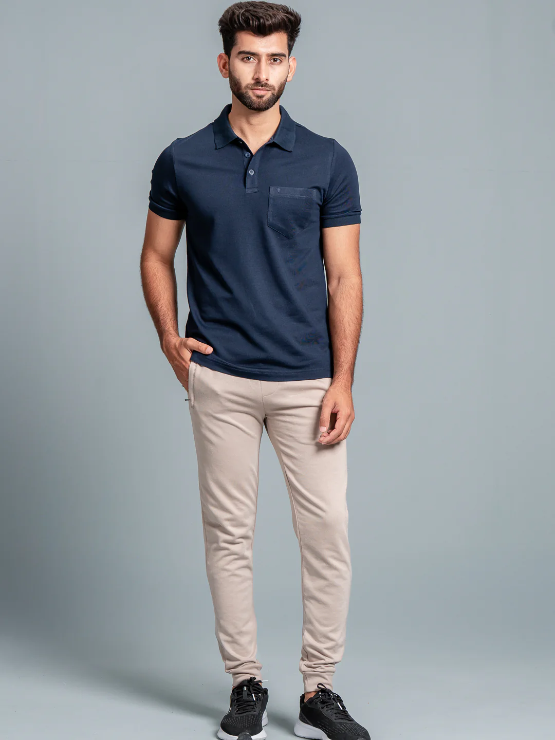 Cotton Rich Pique Polo Navy - Image 2
