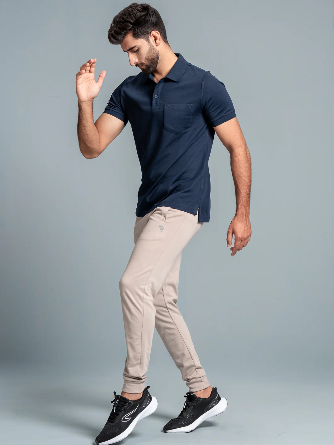 Cotton Rich Pique Polo Navy - Image 4