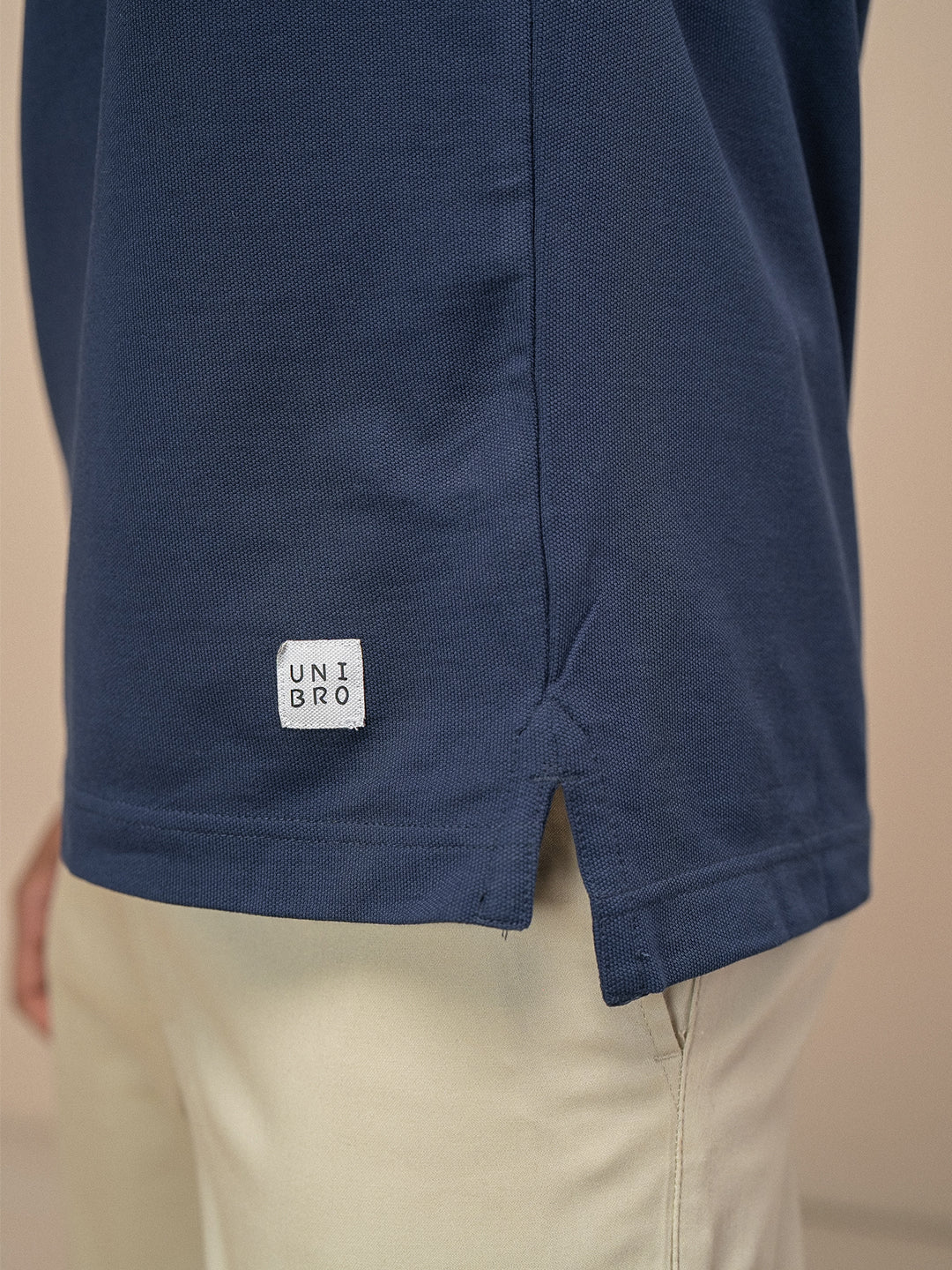 Cotton Rich Pique Polo Navy - Image 4