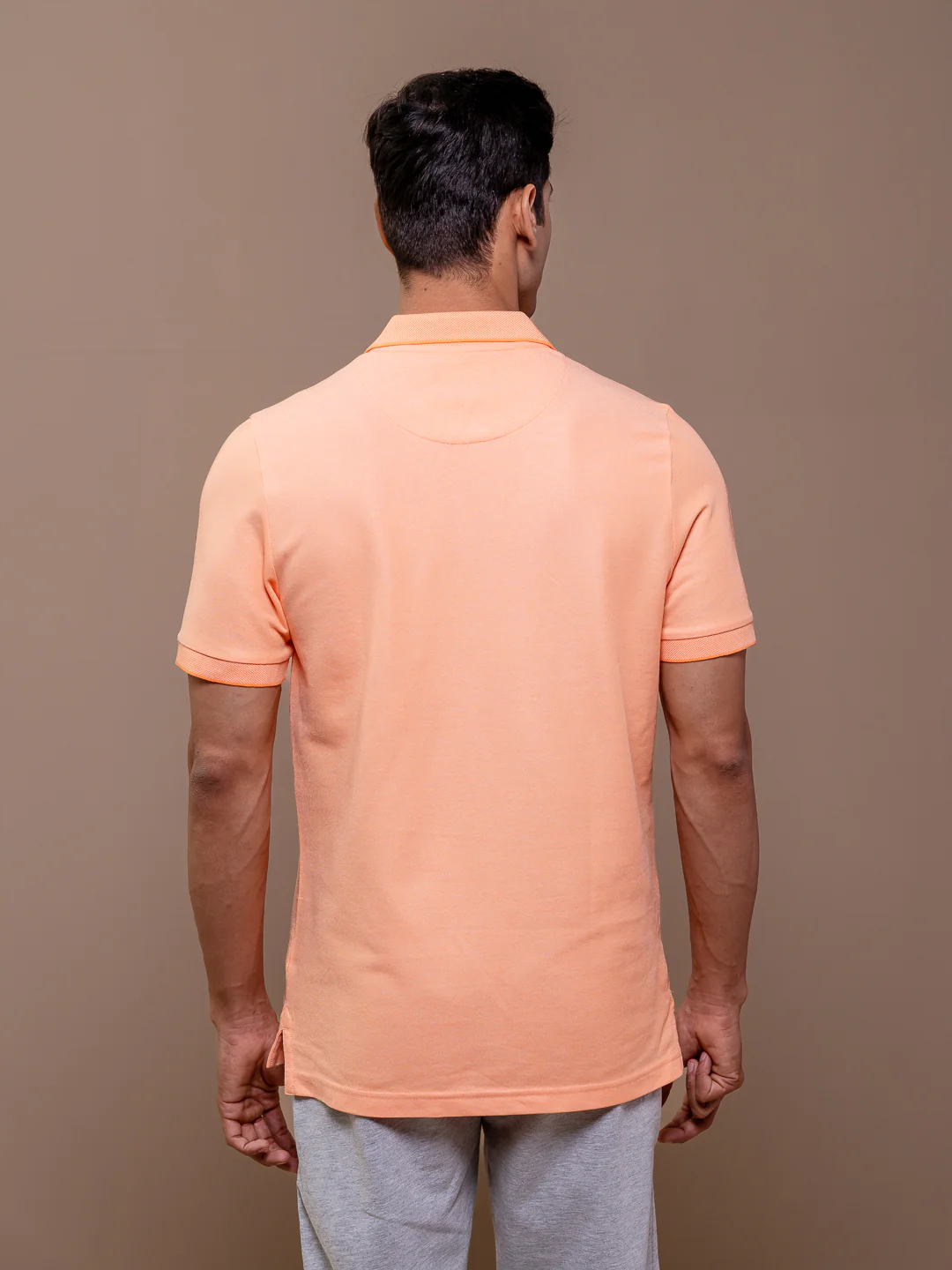 Cotton Rich Pique Polo Orange - Image 2