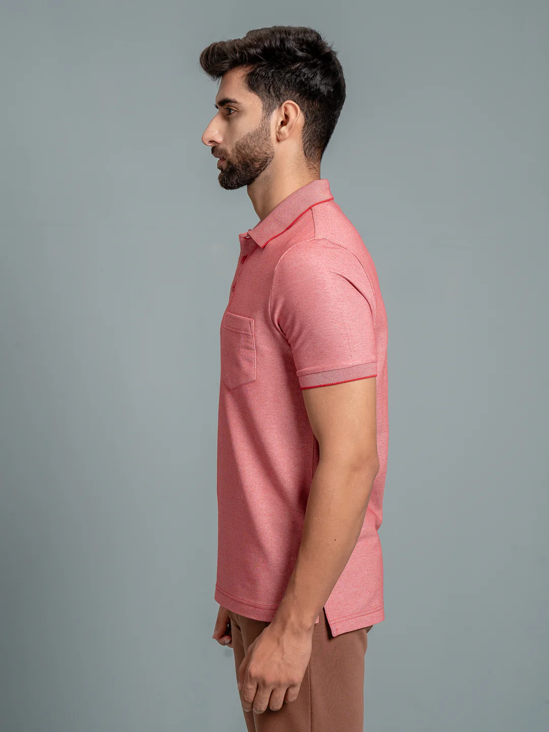 Cotton Rich Pique Polo Red - Image 5