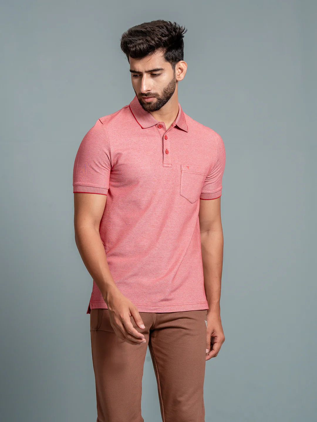 Cotton Rich Pique Polo Red - Image 7