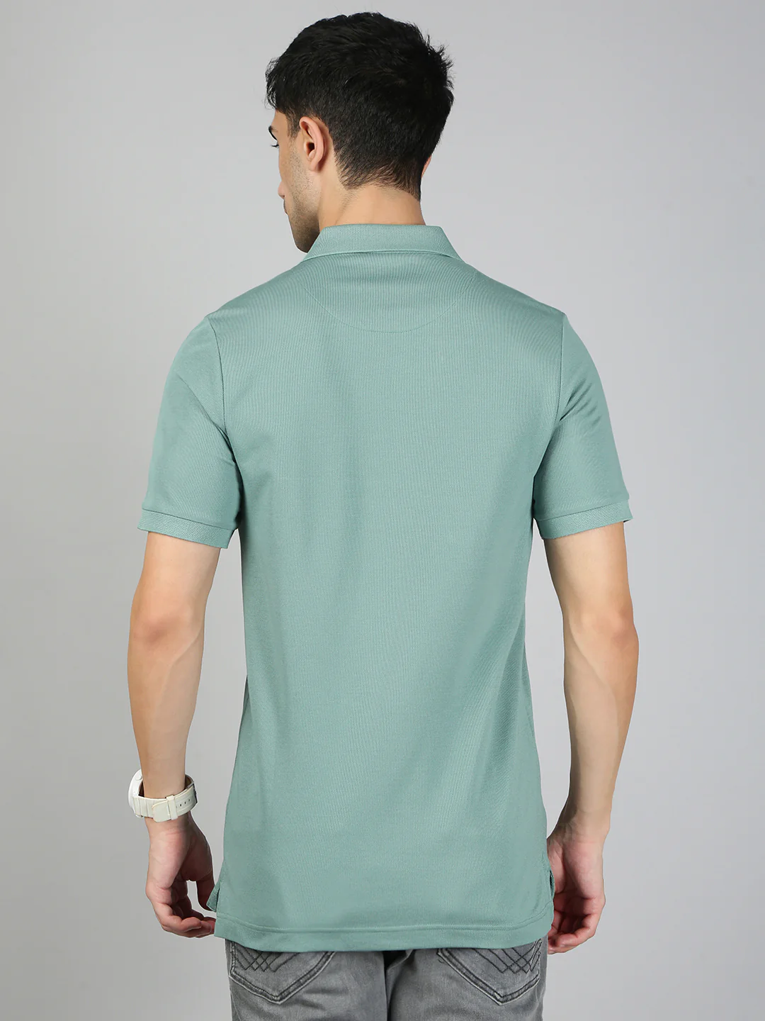 Cotton Rich Pique Polo Sage Green - Image 4