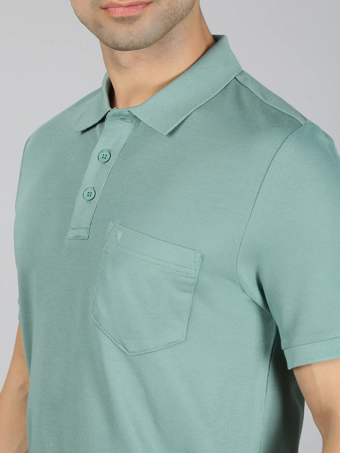 Cotton Rich Pique Polo Sage Green - Image 5