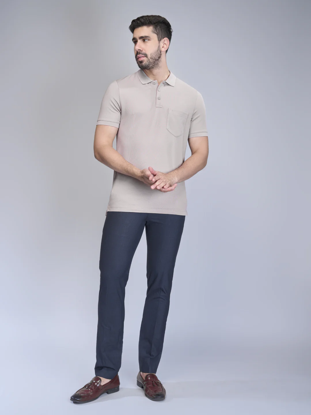 Cotton Rich Pique Polo Silver Berry - Image 5