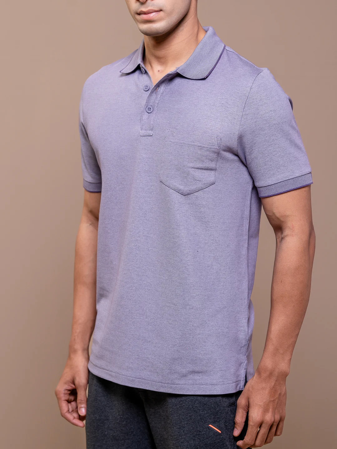 Cotton Rich Pique Polo Violet - Image 4
