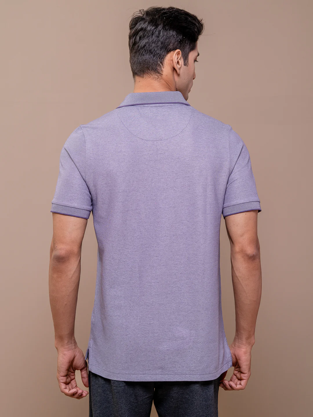 Cotton Rich Pique Polo Violet - Image 5