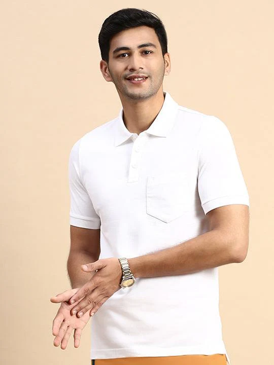 Cotton Rich Pique Polo White - Image 2