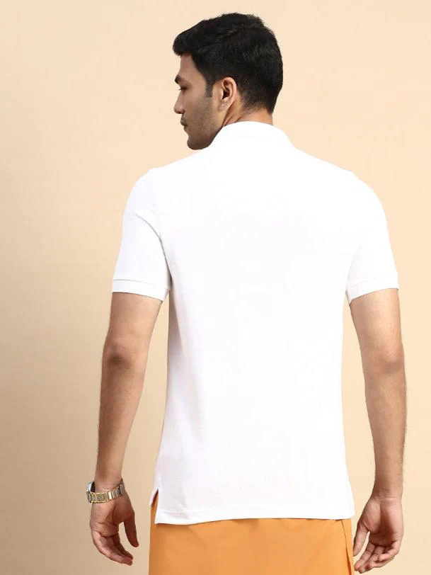 Cotton Rich Pique Polo White - Image 4