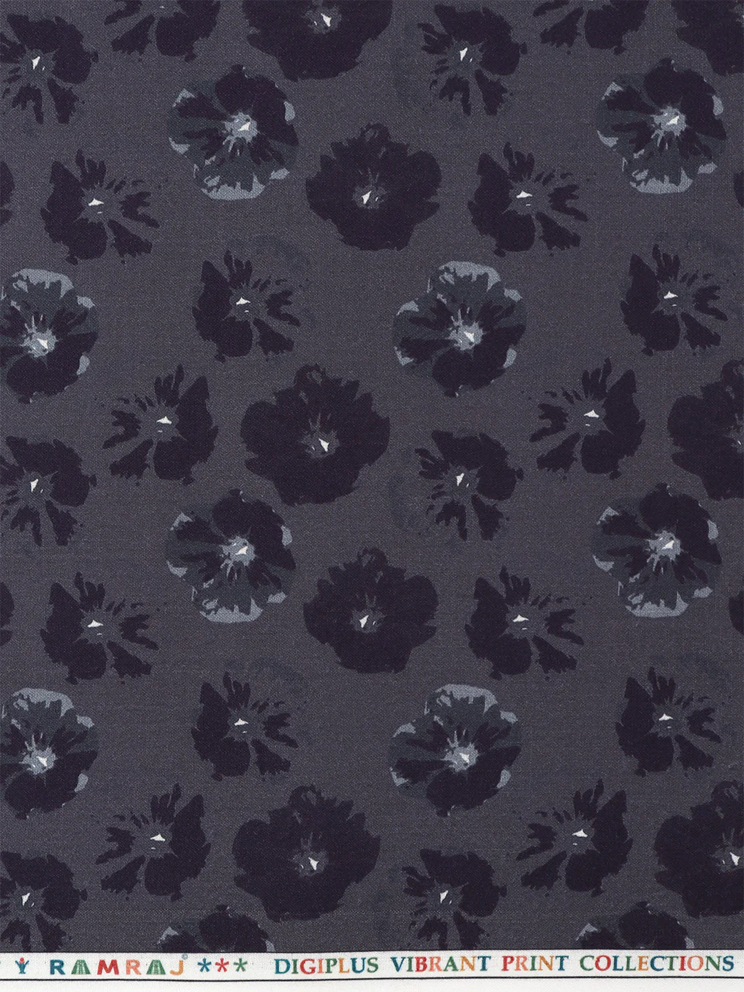 Cotton Rich Printed Shirt Fabric Grey Galaxy Art - Image 2