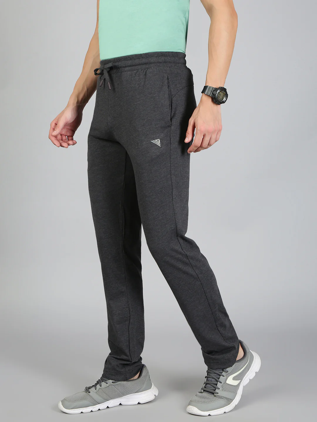 Cotton Rich Regular Fit Track Charcoal Melange - Image 3