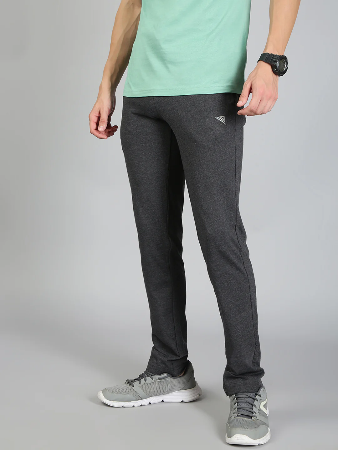 Cotton Rich Regular Fit Track Charcoal Melange - Image 6