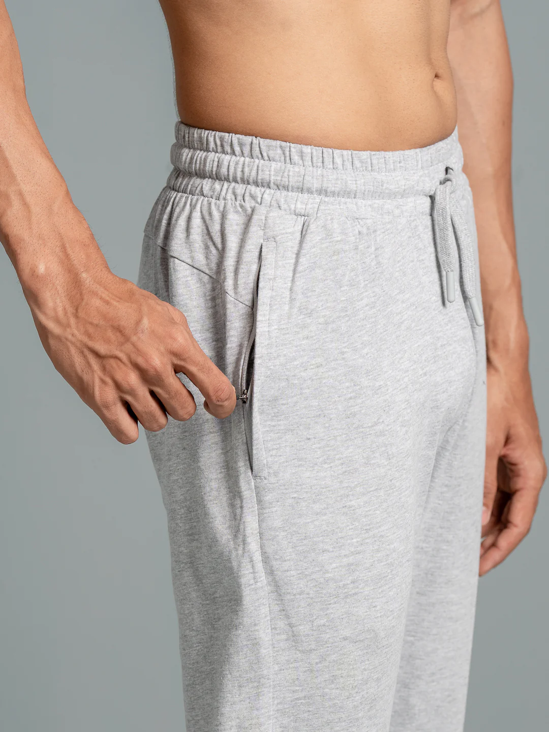 Cotton Rich Regular Fit Track Grey Melange - Image 3