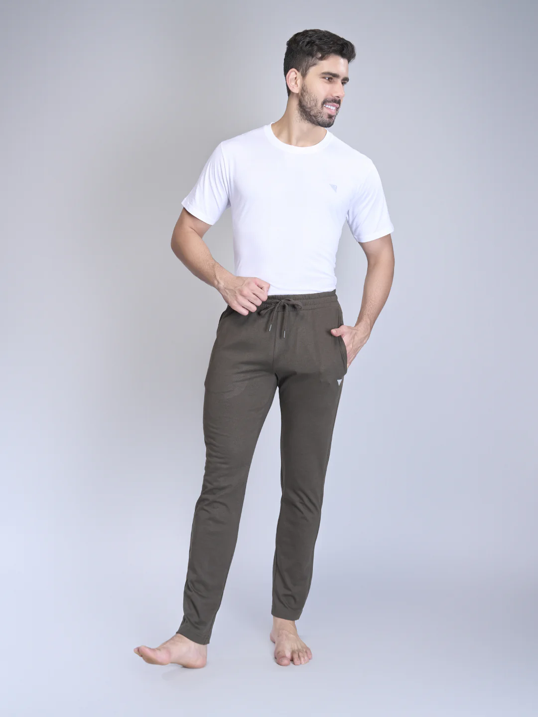 Cotton Rich Regular Fit Track Olive Green - Image 3