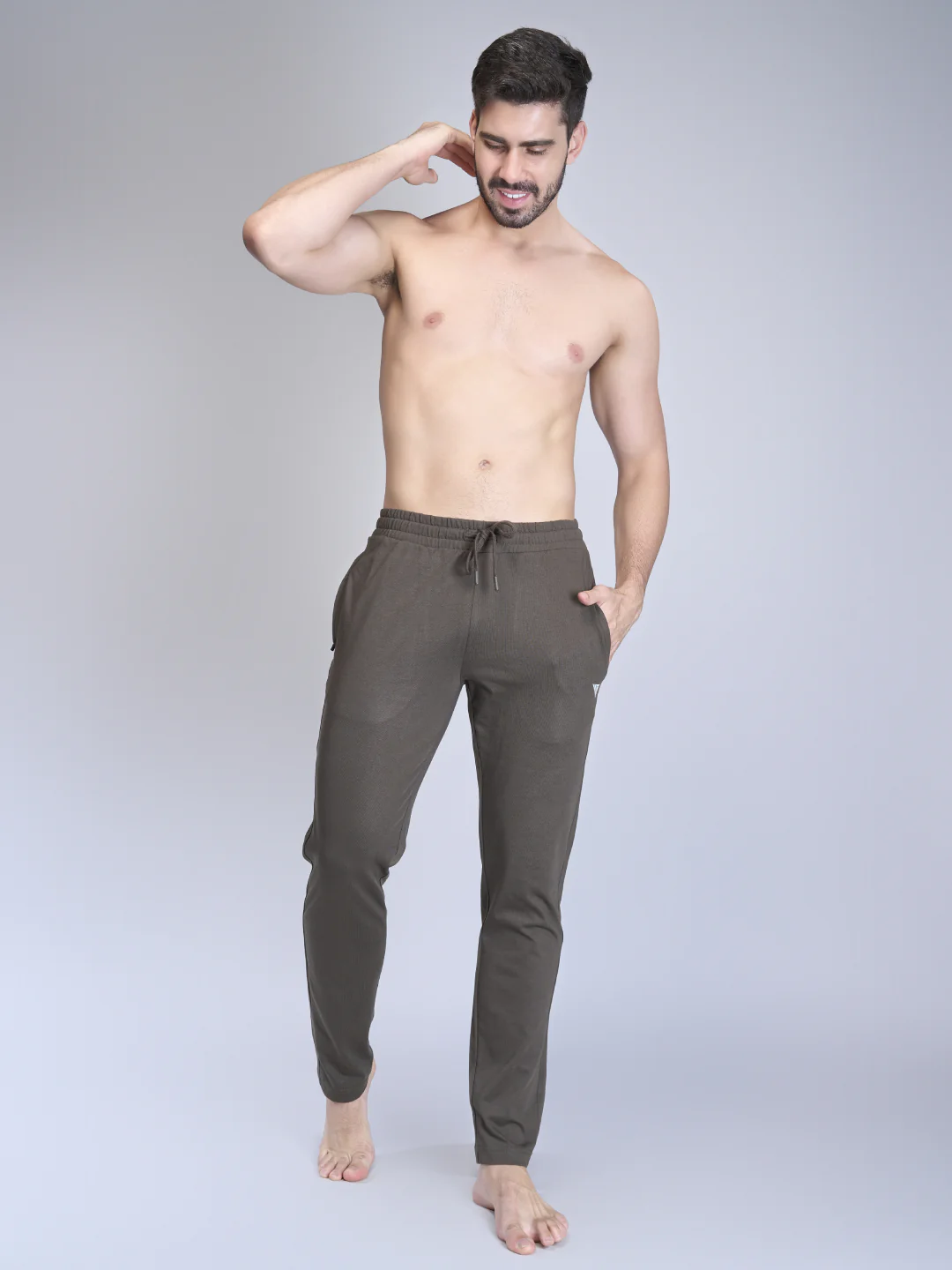 Cotton Rich Regular Fit Track Olive Green - Image 5