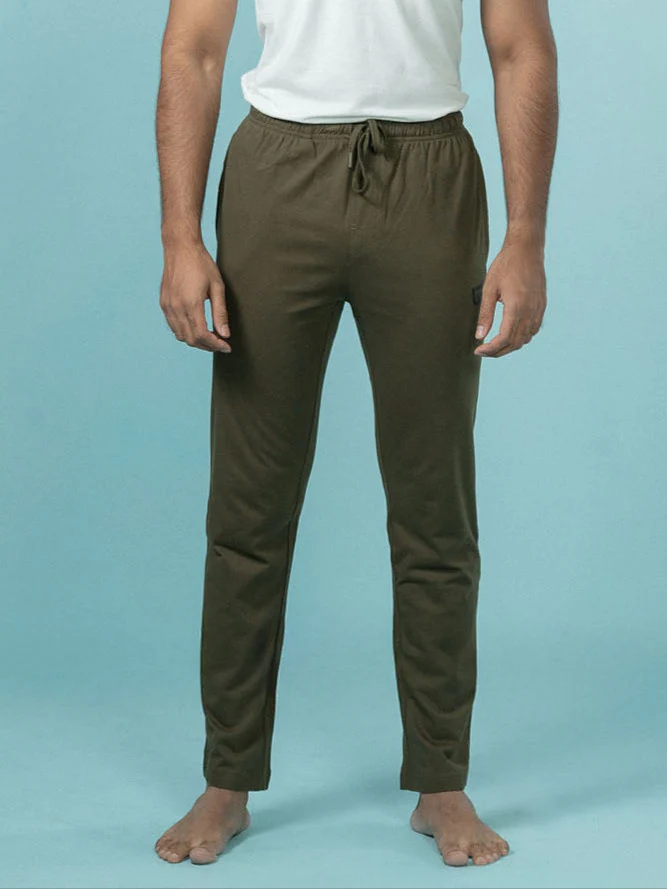 Cotton Rich Regular Fit Track Pant Olive Green - Image 2