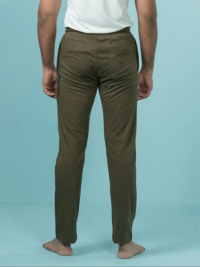 Cotton Rich Regular Fit Track Pant Olive Green - Image 3