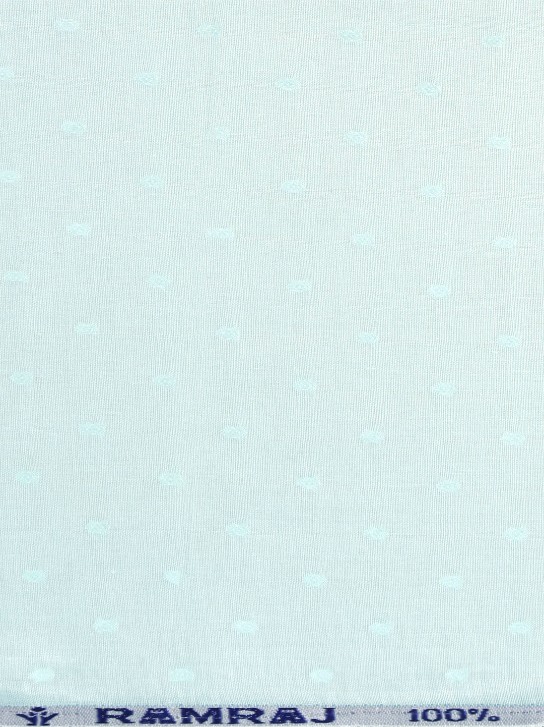 Cotton Rich Self Design Shirt Fabric Blue HI-Tech - Image 3