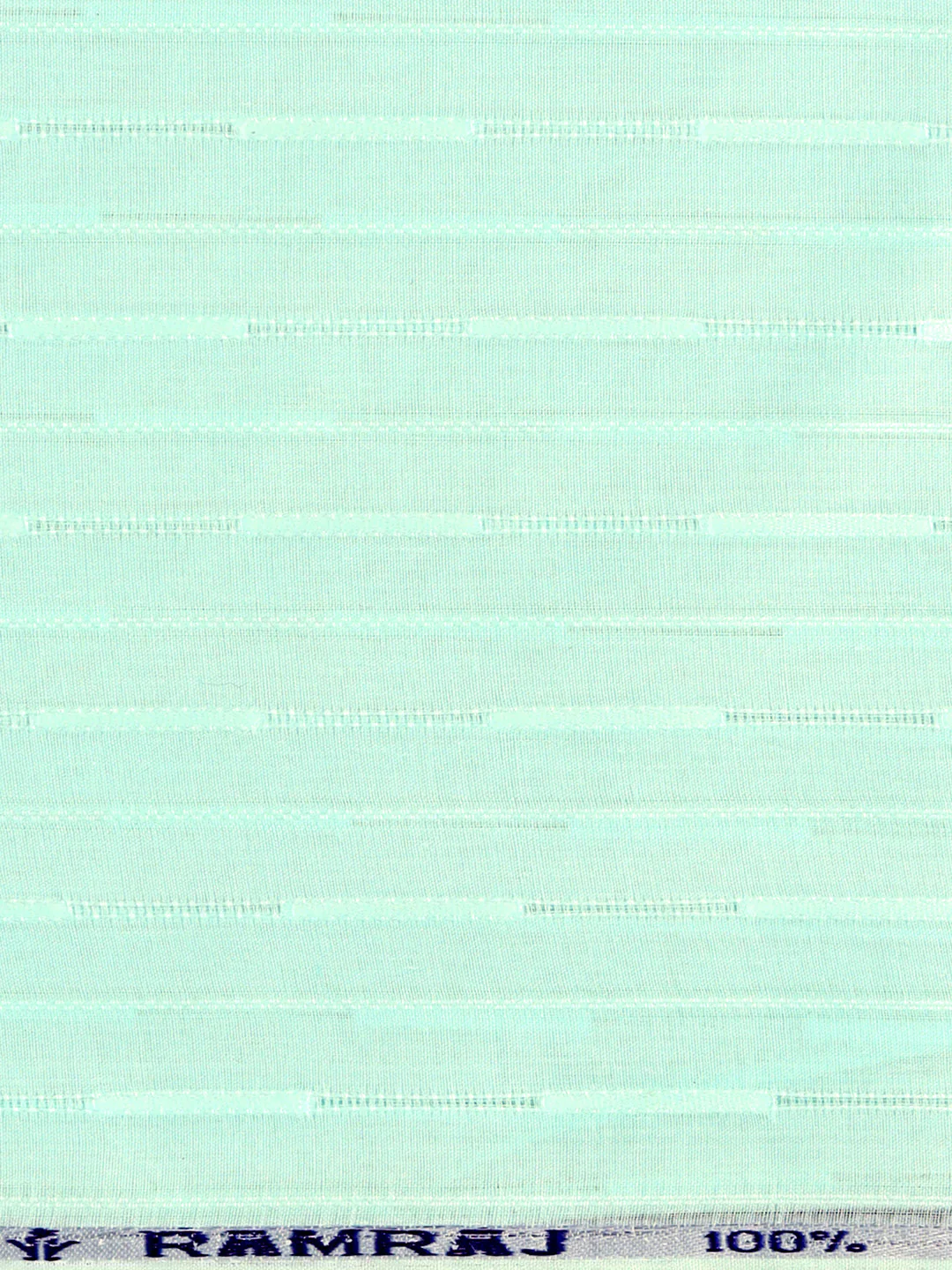 Cotton Rich Self Design Shirt Fabric Blue HI-Tech - Image 3
