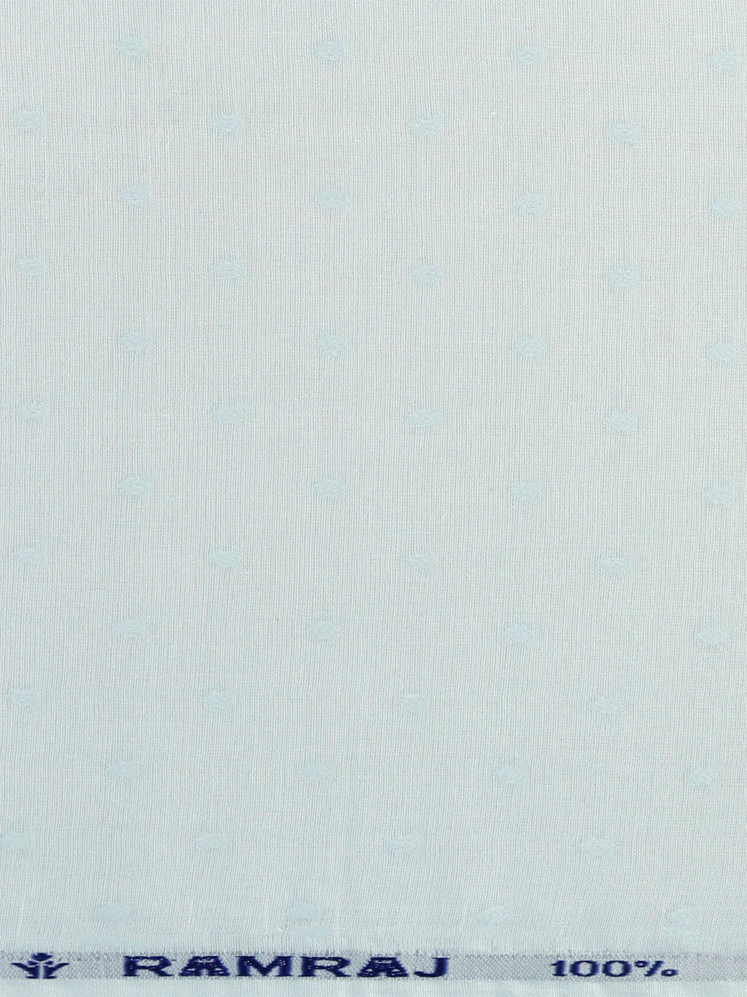 Cotton Rich Self Design Shirt Fabric Blue HI-Tech - Image 3