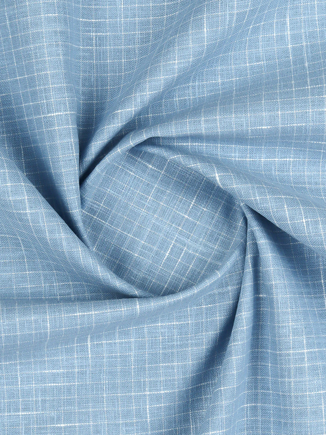 Cotton Rich Self Design Shirt Fabric Blue HI-Tech