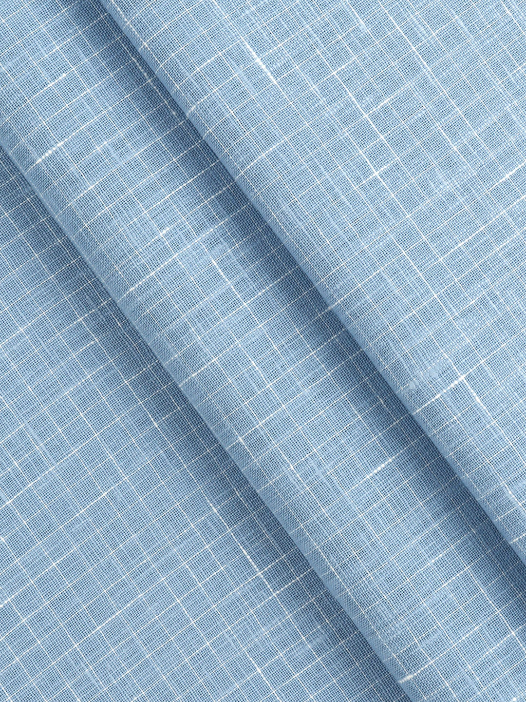 Cotton Rich Self Design Shirt Fabric Blue HI-Tech - Image 2