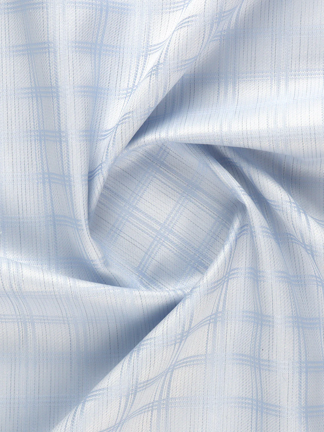Cotton Rich Self Design Shirt Fabric Blue HI-Tech