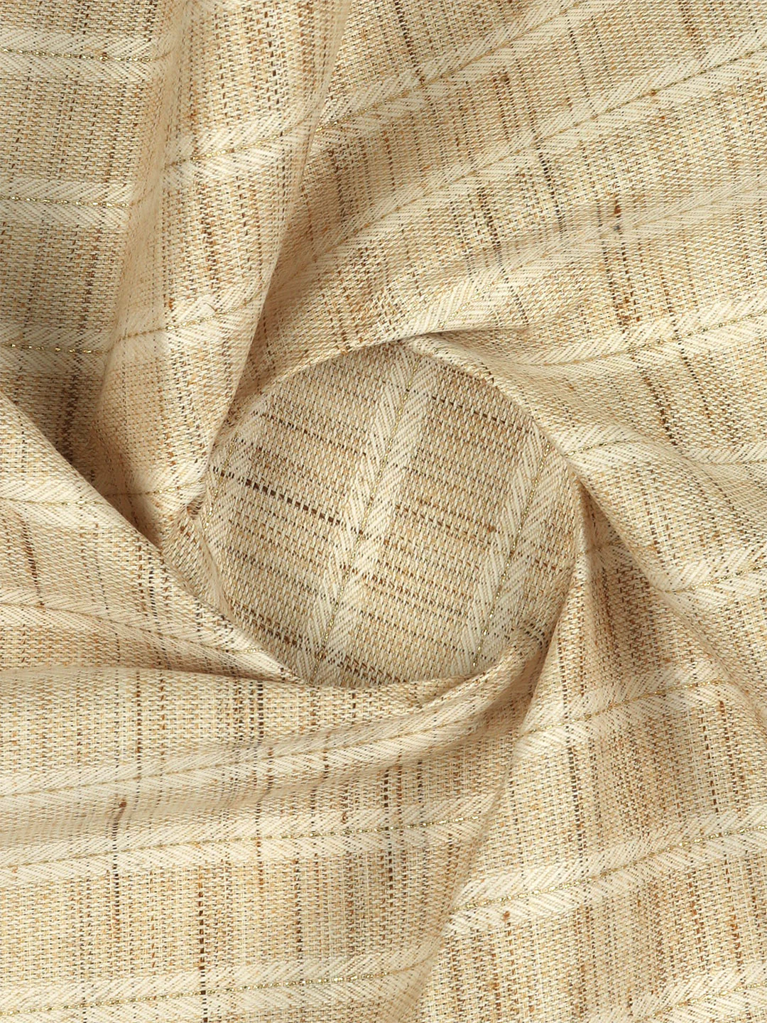 Cotton Rich Self Design Shirt Fabric Brown HI-Tech