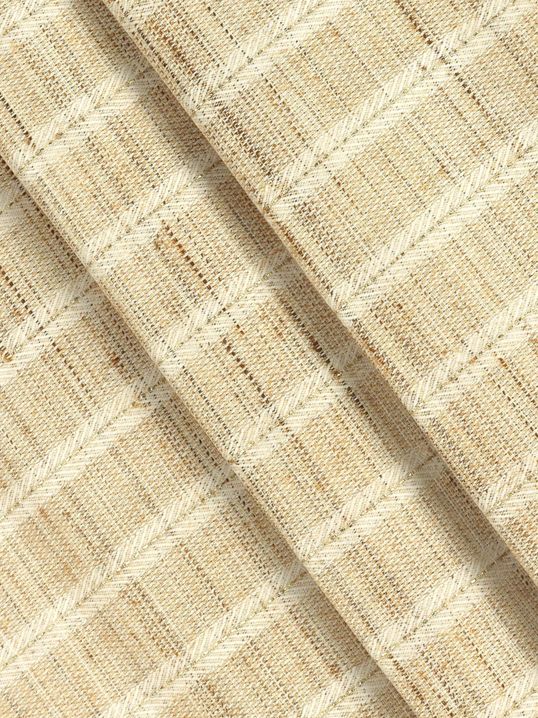 Cotton Rich Self Design Shirt Fabric Brown HI-Tech - Image 2
