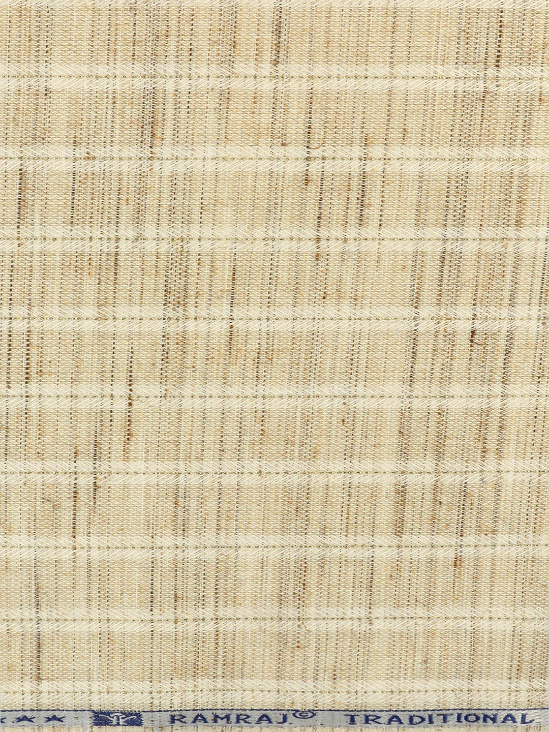 Cotton Rich Self Design Shirt Fabric Brown HI-Tech - Image 3