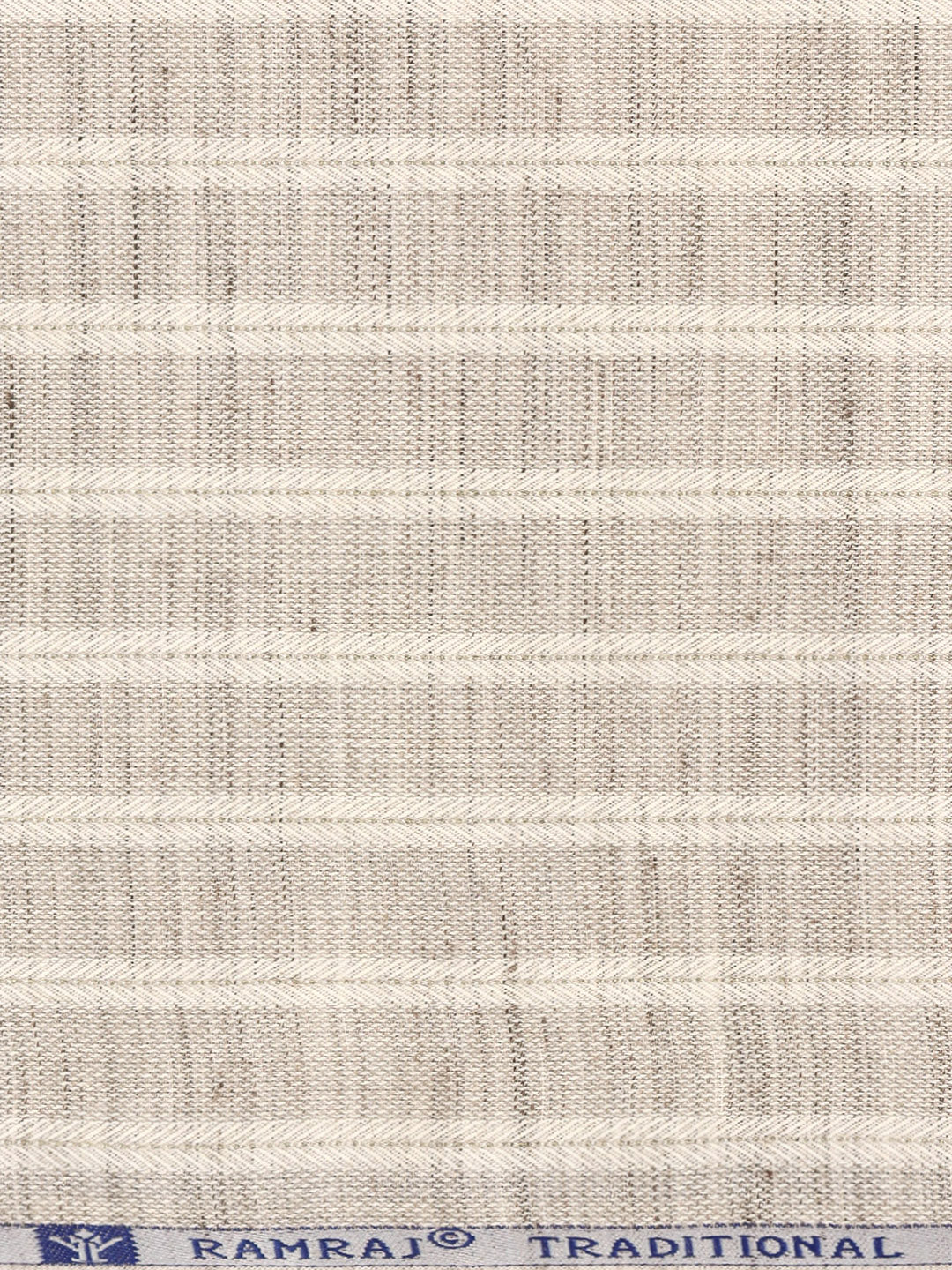 Cotton Rich Self Design Shirt Fabric Brown HI-Tech - Image 3