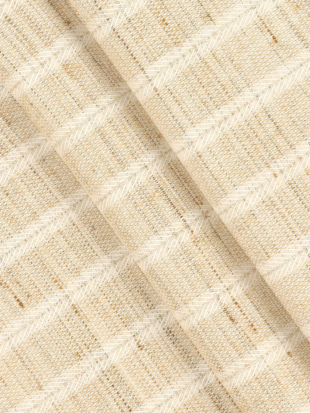 Cotton Rich Self Design Shirt Fabric Brown HI-Tech - Image 2