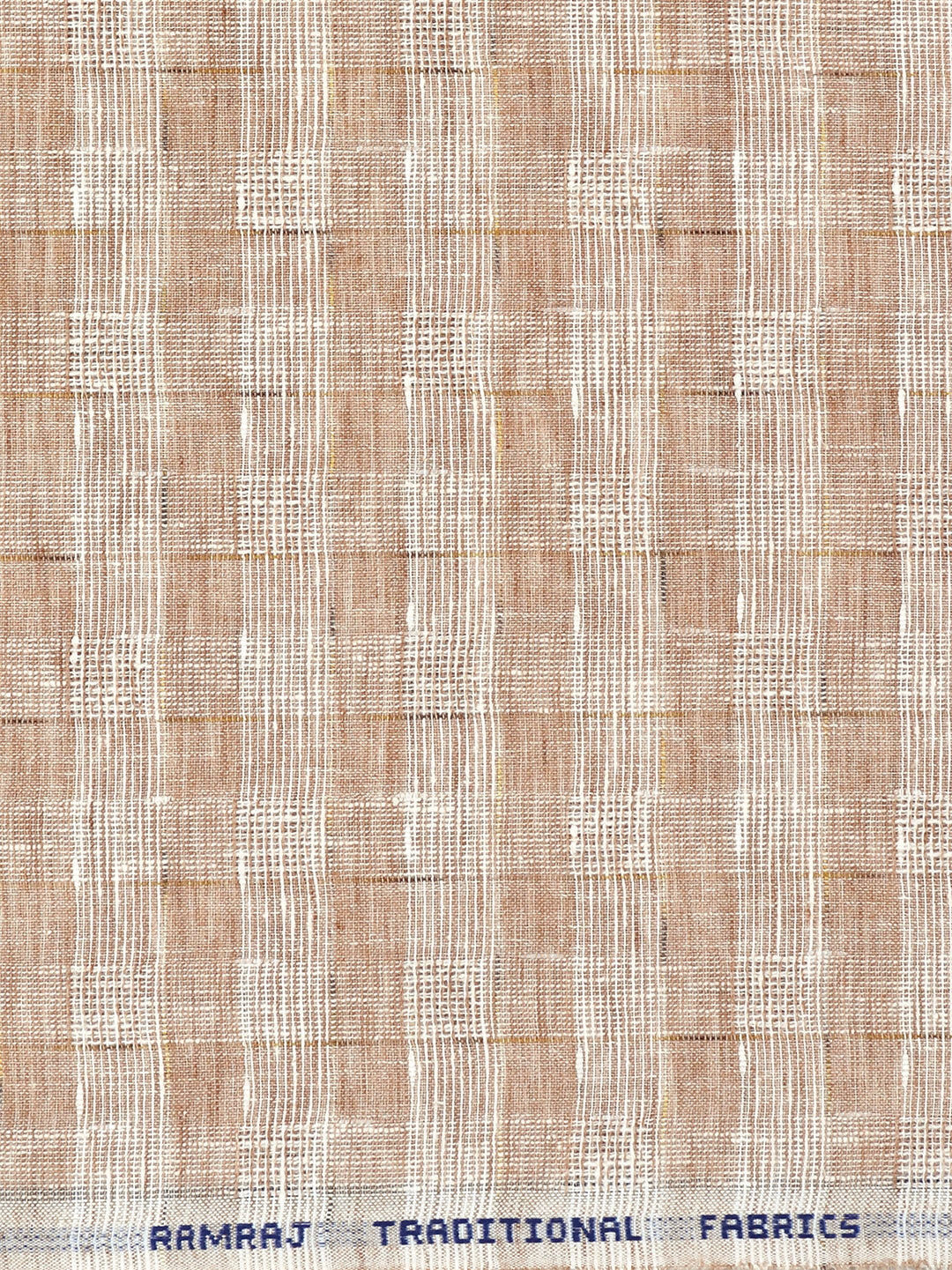Cotton Rich Self Design Shirt Fabric Brown High Style - Image 3