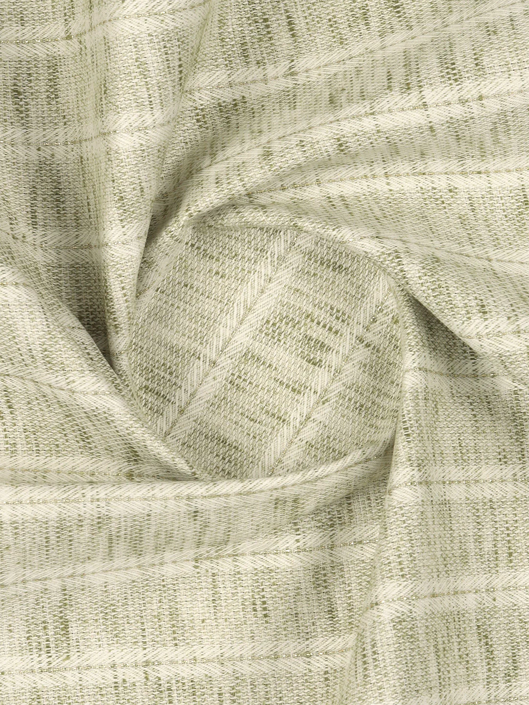 Cotton Rich Self Design Shirt Fabric Green HI-Tech