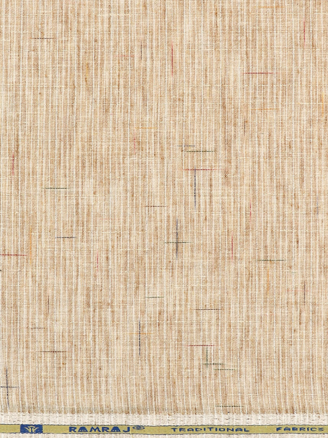 Cotton Rich Self Design Shirt Fabric Light Brown Galaxy Art - Image 3