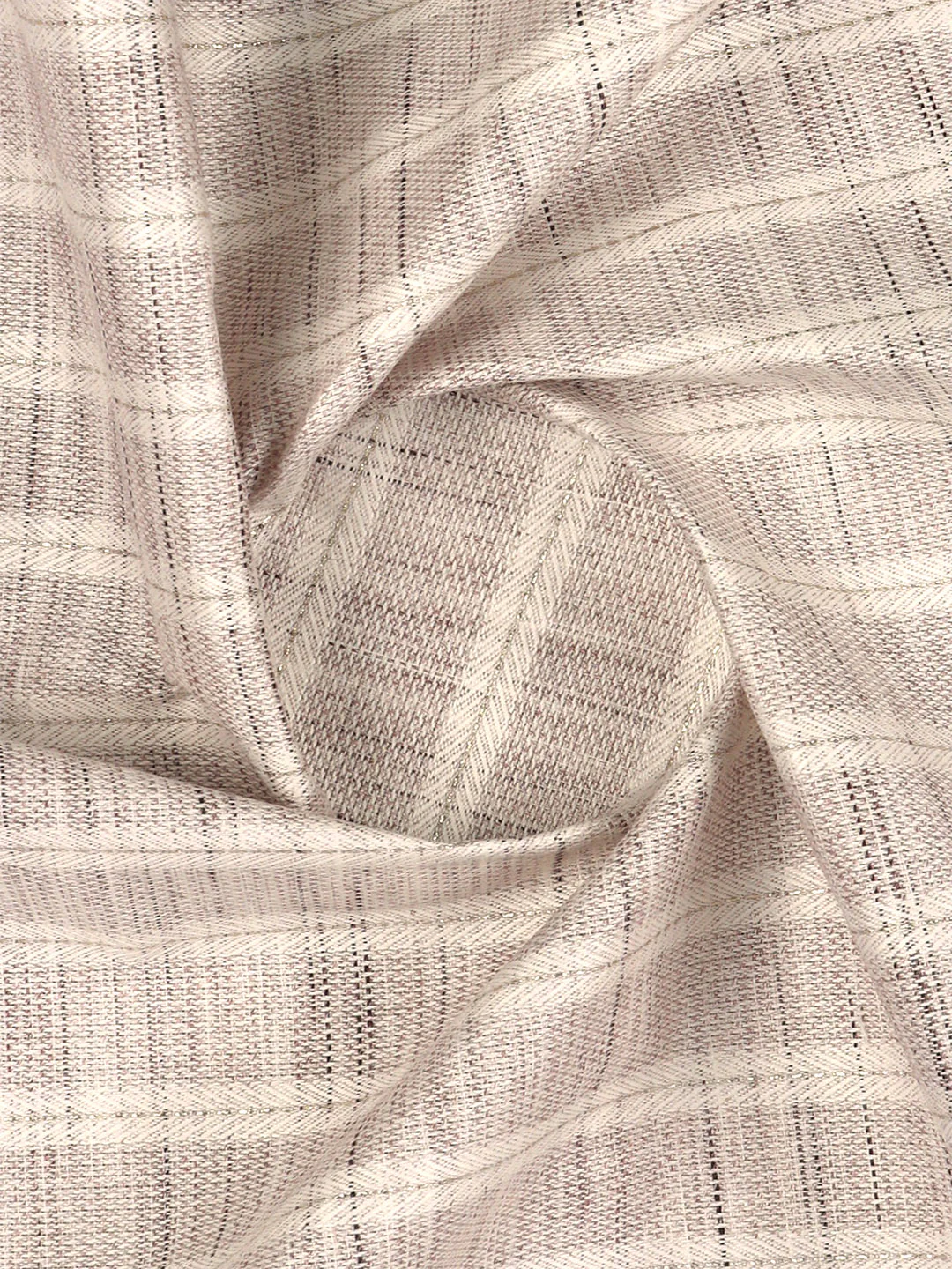 Cotton Rich Self Design Shirt Fabric Light Brown HI-Tech