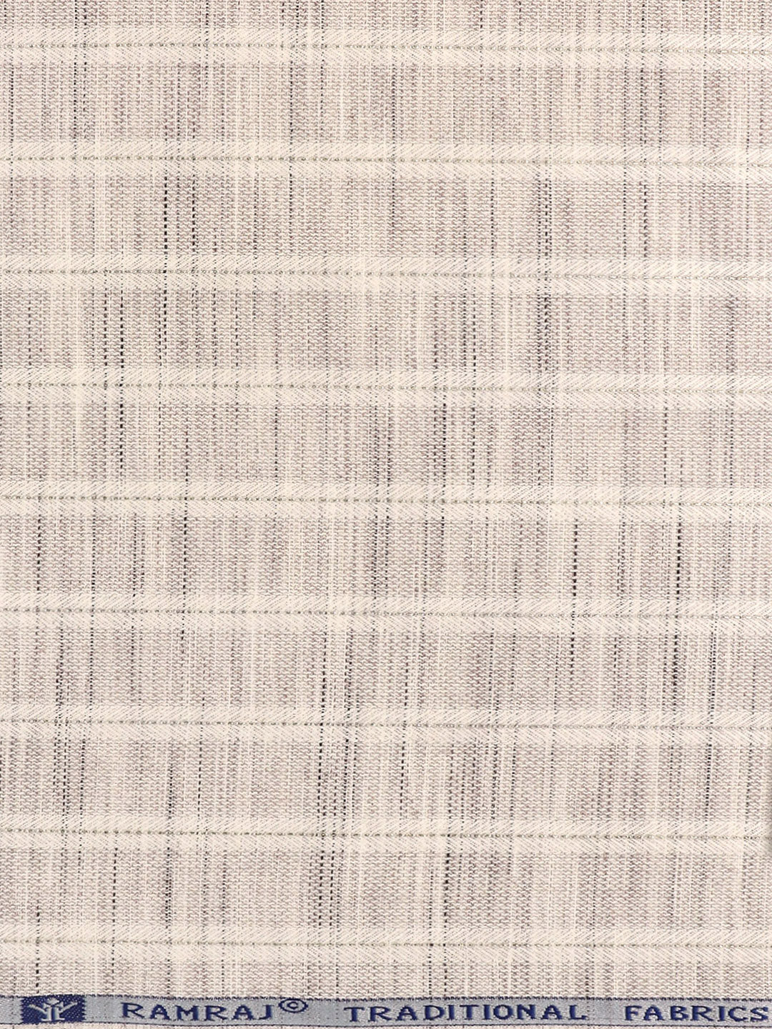Cotton Rich Self Design Shirt Fabric Light Brown HI-Tech - Image 3