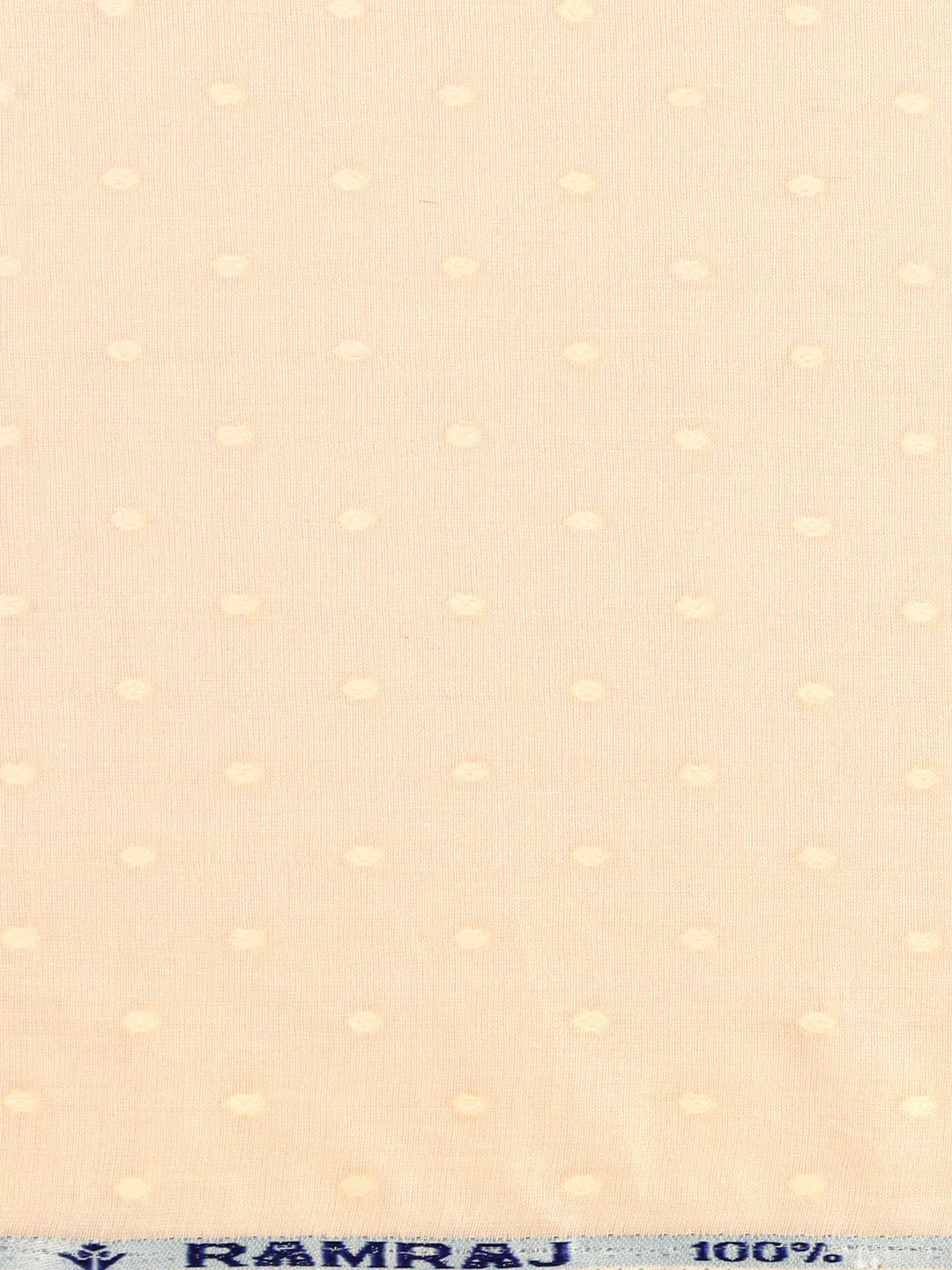 Cotton Rich Self Design Shirt Fabric Orange HI-Tech - Image 3