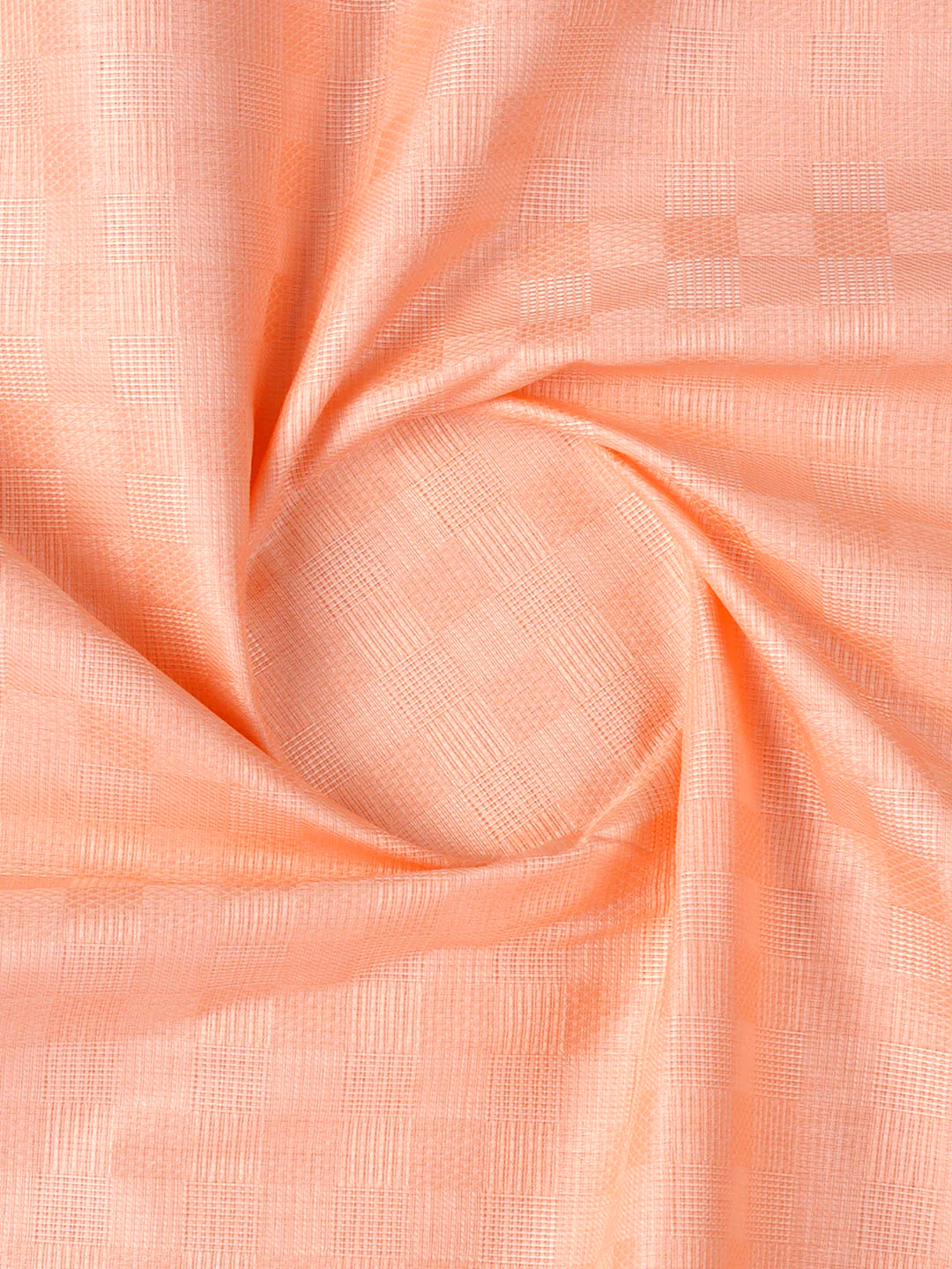 Cotton Rich Self Design Shirt Fabric Peach HI-Tech