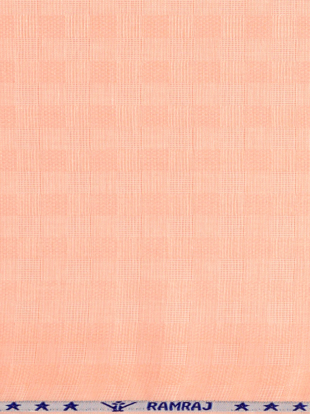 Cotton Rich Self Design Shirt Fabric Peach HI-Tech - Image 3