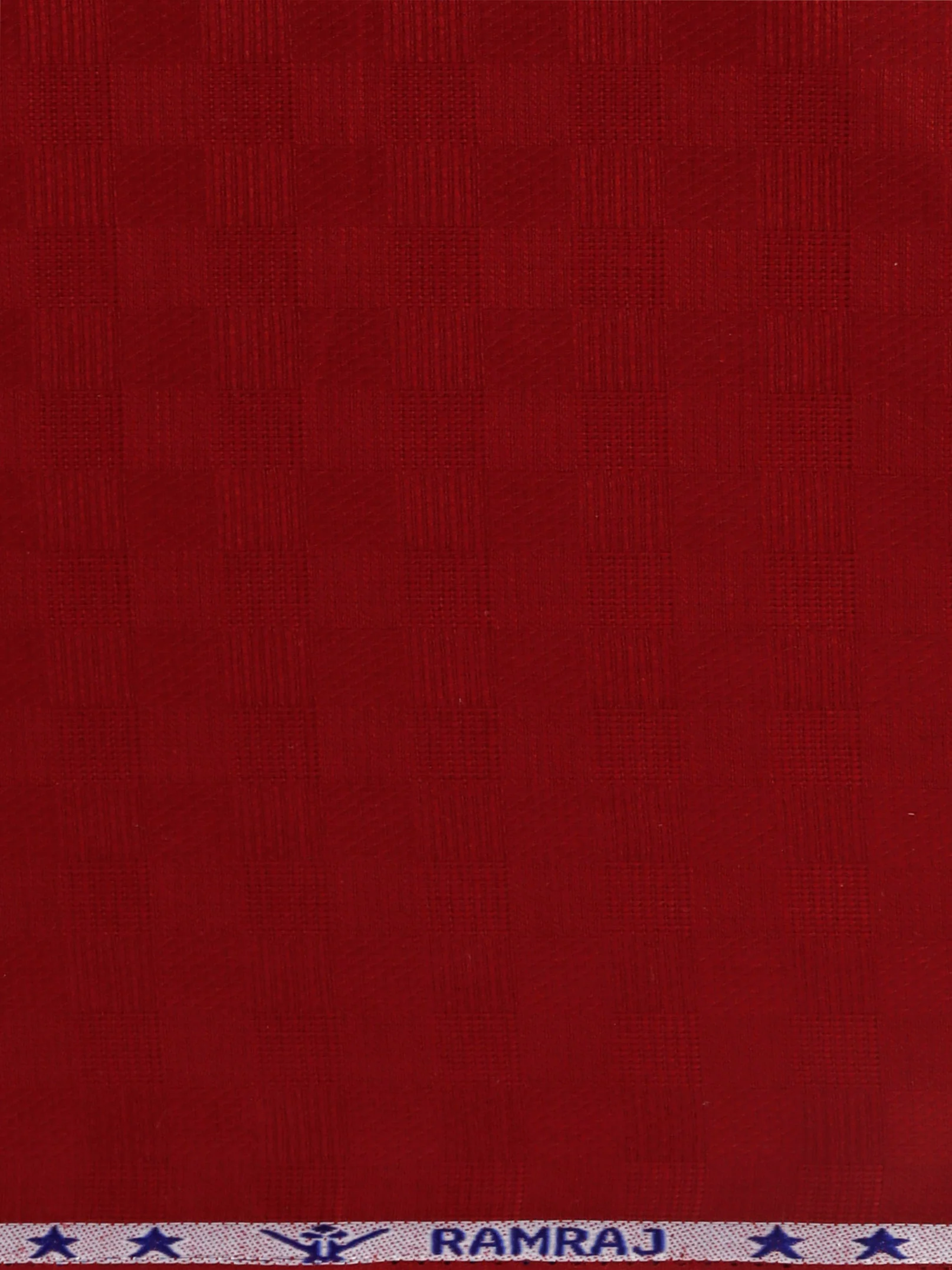 Cotton Rich Self Design Shirt Fabric Red HI-Tech - Image 3