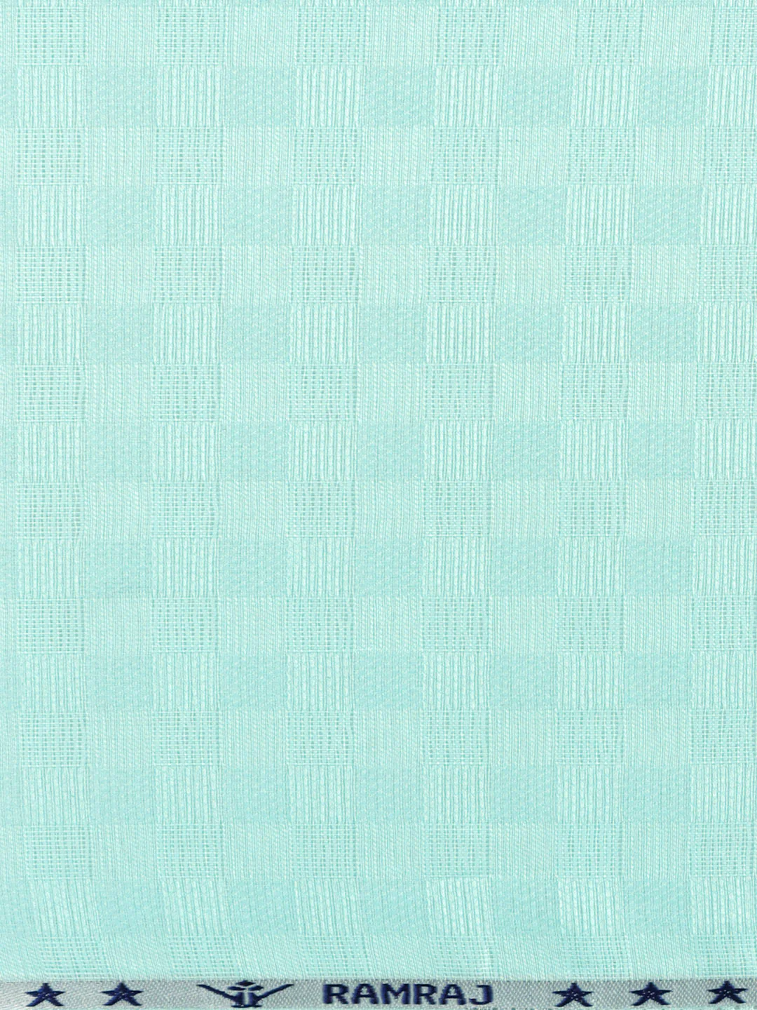 Cotton Rich Self Design Shirt Fabric Sky Blue HI-Tech - Image 3