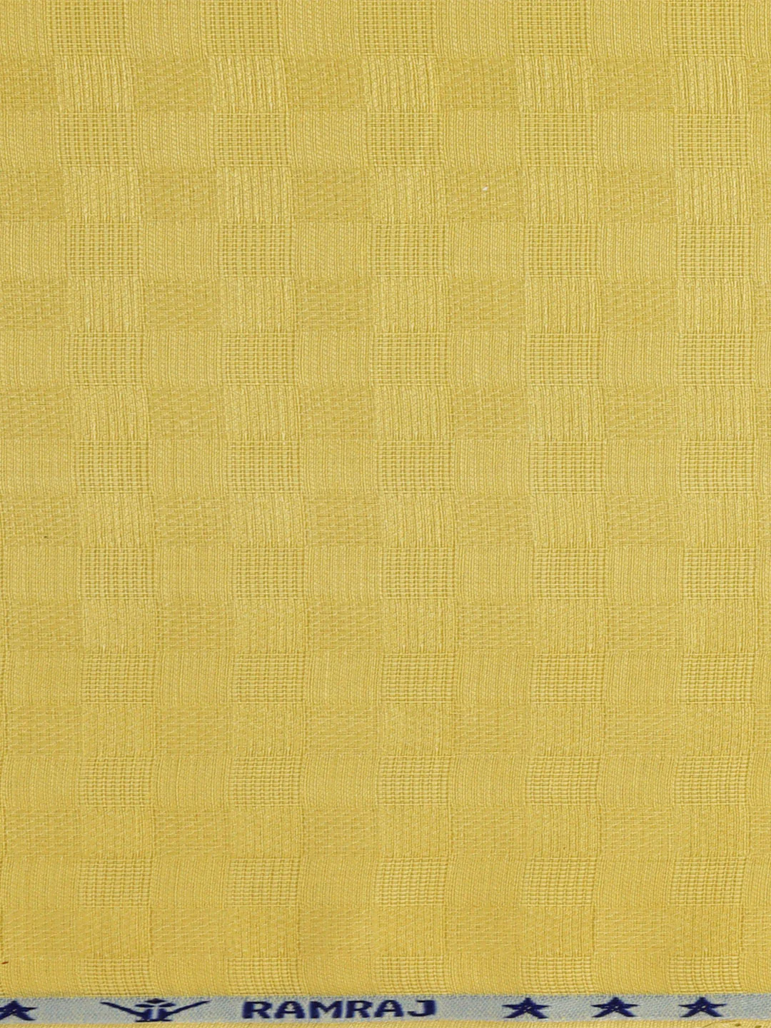 Cotton Rich Self Design Shirt Fabric Yellow HI-Tech - Image 3
