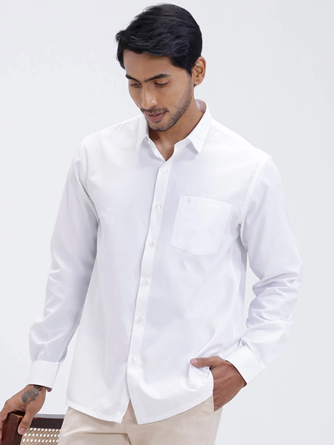Cotton Rich Shirt and Linen Cotton Beige Trousers Combo TR15501 - Image 3