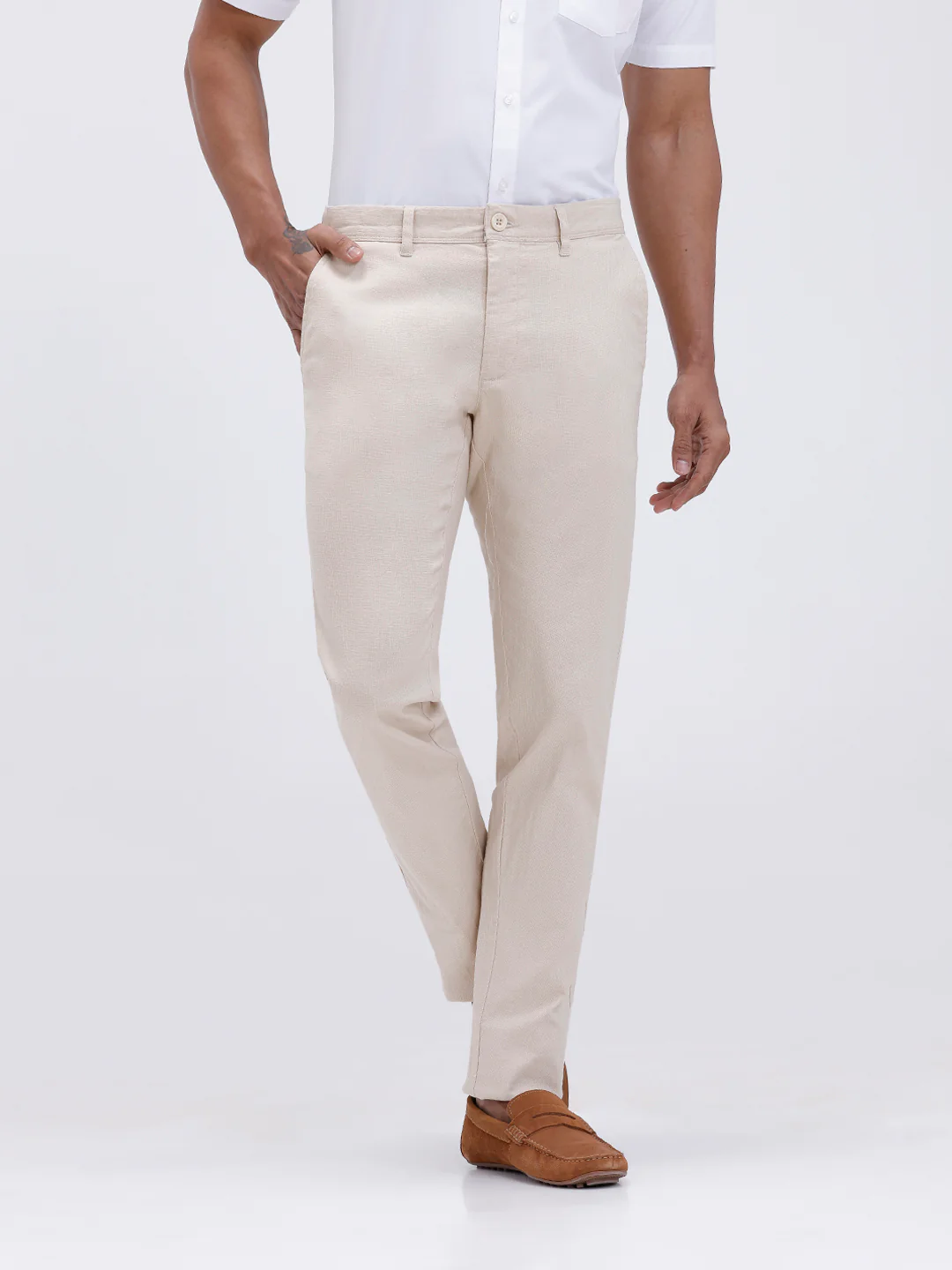 Cotton Rich Shirt and Linen Cotton Beige Trousers Combo TR15501 - Image 5